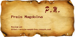 Preis Magdolna névjegykártya